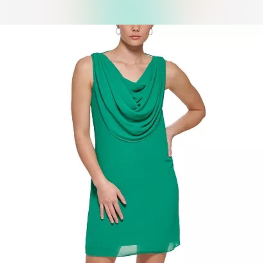 Vince Camuto Vibrant Green Draped Mini Dress